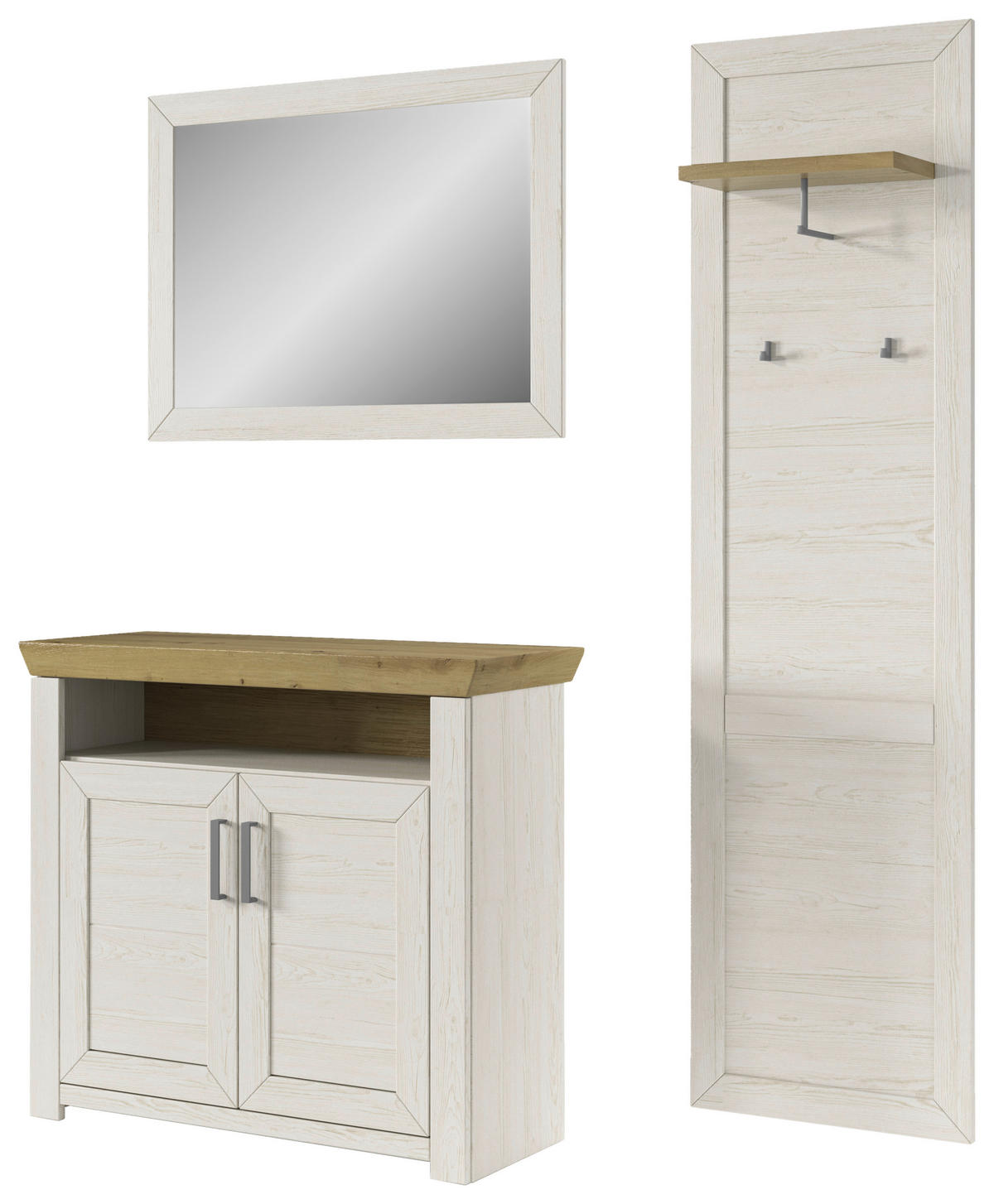GARDEROBE 3-teilig  in 172/201/42,2 cm  - Eichefarben/Pinienfarben, Basics, Holzwerkstoff (172/201/42,2cm) - SetOne by Musterring