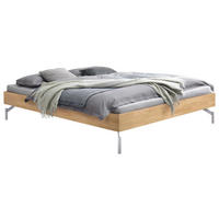 BETT 100/200 cm,  in Eiche Bianco  - Eiche Bianco/Alufarben, Design, Holz/Metall (100/200cm) - Hasena
