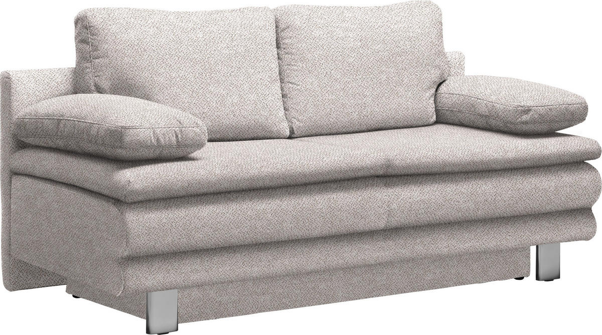 SCHLAFSOFA in Webstoff Naturfarben  - Chromfarben/Naturfarben, Design, Textil/Metall (194/96/86cm) - Novel