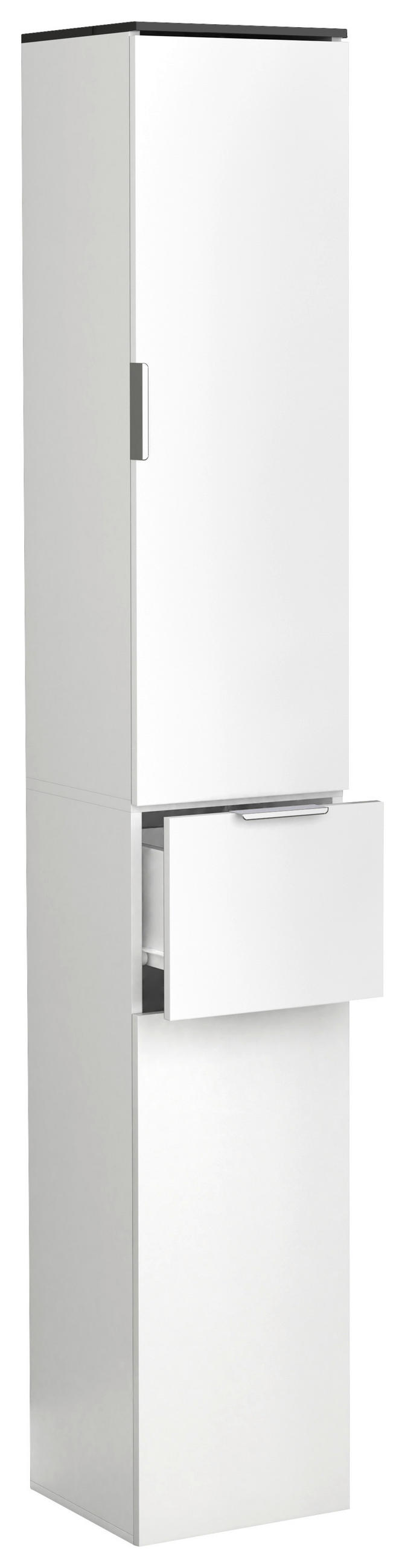 HOCHSCHRANK 30/190/30 cm  - Silberfarben/Schwarz, MODERN, Holzwerkstoff/Kunststoff (30/190/30cm) - MID.YOU