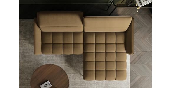 ECKSOFA Olivgrün Flachgewebe Rücken echt, Kopfteilverstellung, Sitztiefenverstellung  - Schwarz/Olivgrün, KONVENTIONELL, Textil/Metall (272/175cm) - Carryhome