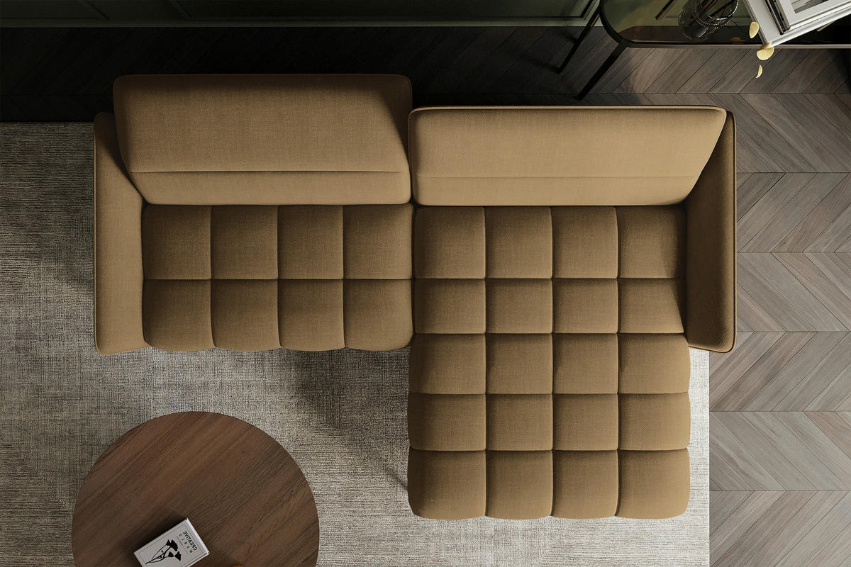 ECKSOFA  in Flachgewebe Olivgrün Rücken echt, Kopfteilverstellung, Sitztiefenverstellung  272/175 cm  - Schwarz/Olivgrün, KONVENTIONELL, Textil/Metall (272/175cm) - Carryhome