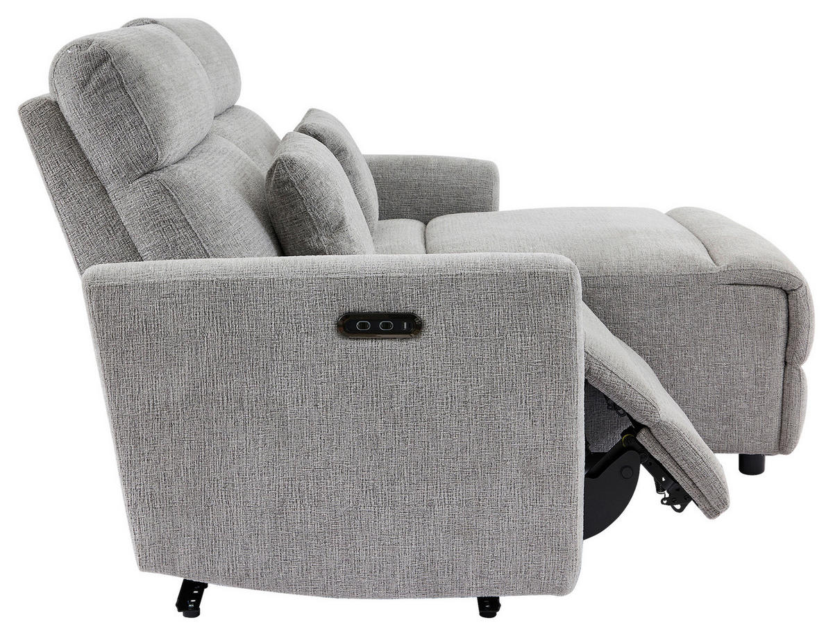 ECKSOFA Grau Webstoff  - Schwarz/Grau, Design, Kunststoff/Textil (212/101cm) - Carryhome