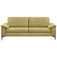 2,5-SITZER  in Echtleder Hellgrün   - Schwarz/Hellgrün, Design, Leder/Metall (204/83/97cm) - Schöner Wohnen