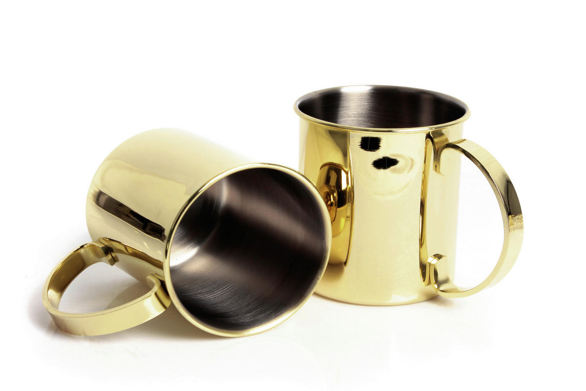 BECHERSET 2-teilig  - Goldfarben, Basics, Metall (16.2/11.4/11.3cm) - Echtwerk