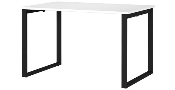 SCHREIBTISCH 120/80/75 cm  in Schwarz, Weiß  - Schwarz/Weiß, MODERN, Holzwerkstoff/Metall (120/80/75cm) - Novel