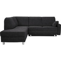 ECKSOFA 208/227 cm  in Chenille Anthrazit Zierkissen, Armlehnenkissen  208/227 cm  - Anthrazit/Alufarben, KONVENTIONELL, Textil/Metall (208/227cm) - Sedda