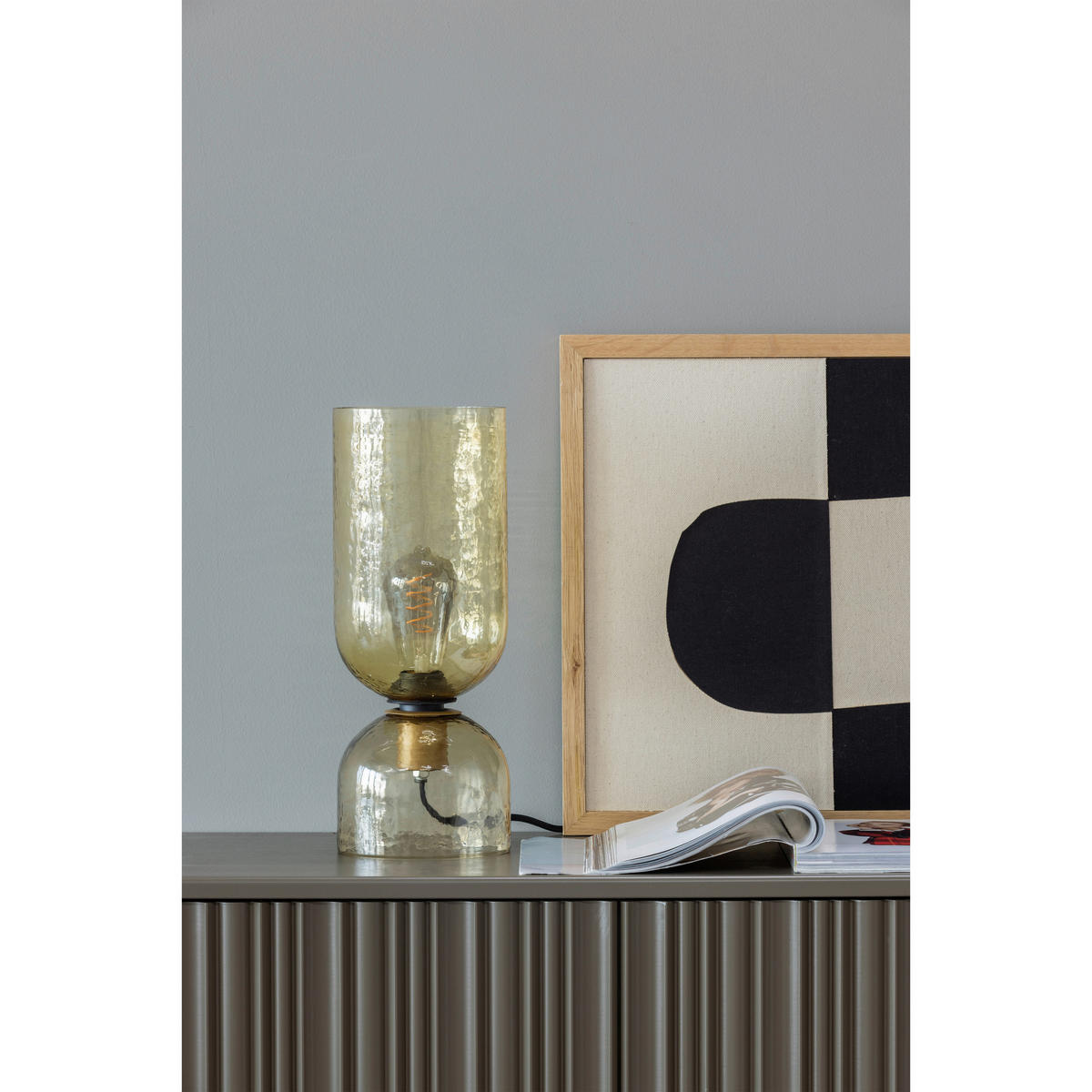 TISCHLEUCHTE Gigi 15/38/15 cm  - Naturfarben, Basics, Glas (15/38/15cm) - Collet's Monde