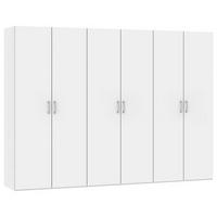 DREHTÜRENSCHRANK 303/236/59 cm 6-türig Weiß  - Chromfarben/Weiß, Design, Holzwerkstoff (303/236/59cm) - Boxxx