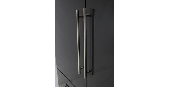 KLEIDERSCHRANK 196/219/59 cm 4-türig Anthrazit Hochglanz, Anthrazit - Anthrazit/Anthrazit Hochglanz, KONVENTIONELL, Holzwerkstoff/Metall (196/219/59cm) - Carryhome
