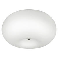 DECKENLEUCHTE Optica 35/21 cm   - Weiß/Nickelfarben, KONVENTIONELL, Glas/Metall (35/21cm) - Eglo