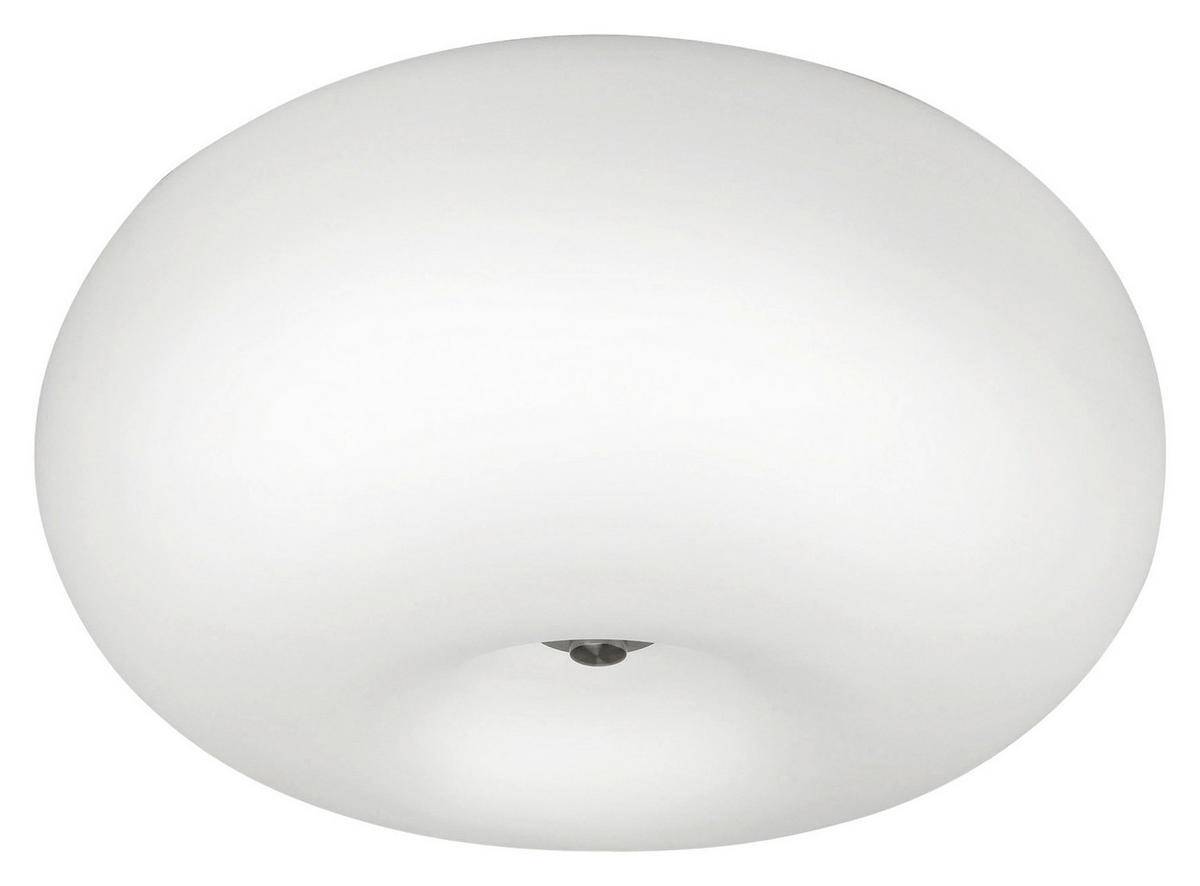 DECKENLEUCHTE Optica 35/21 cm   - Weiß/Nickelfarben, KONVENTIONELL, Glas/Metall (35/21cm) - Eglo