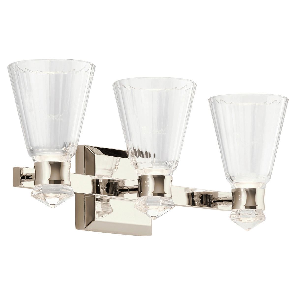 BADEZIMMER-WANDLEUCHTE - Nickelfarben, Design, Glas/Metall (60.8/23/16.7cm) - Elstead Lighting