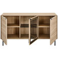 SIDEBOARD  150/80/40 cm  - Eichefarben/Schwarz, KONVENTIONELL, Glas/Holzwerkstoff (150/80/40cm) - Xora