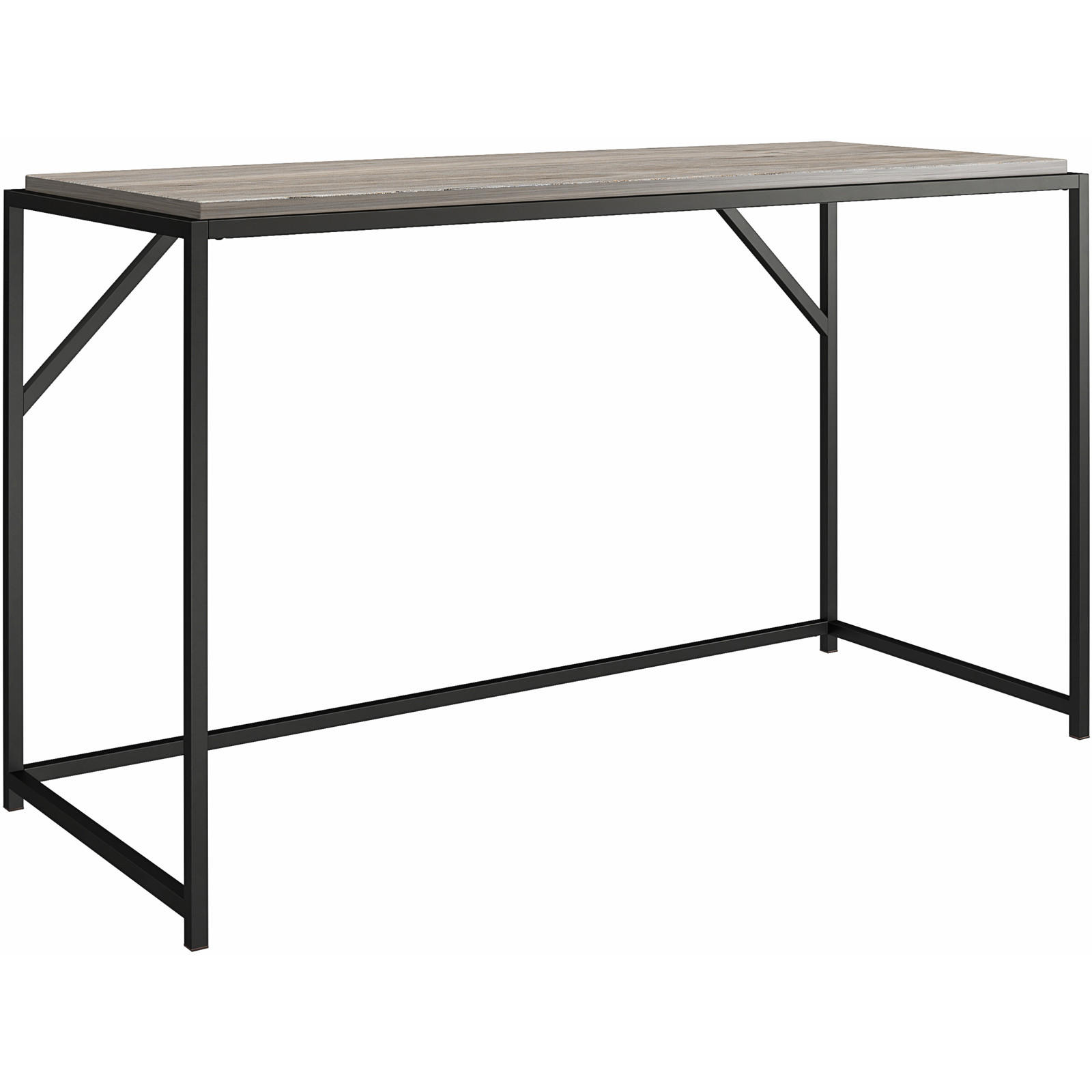 SCHREIBTISCH 125/75/52 cm  in Eiche grau  - Eiche grau/Schwarz, Design, Holzwerkstoff/Metall (125/75/52cm) - MID.YOU