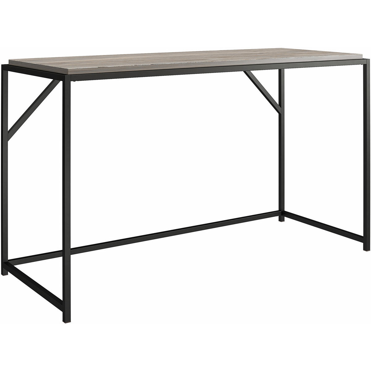 SCHREIBTISCH 125/75/52 cm  in Eiche grau  - Eiche grau/Schwarz, Design, Holzwerkstoff/Metall (125/75/52cm) - MID.YOU