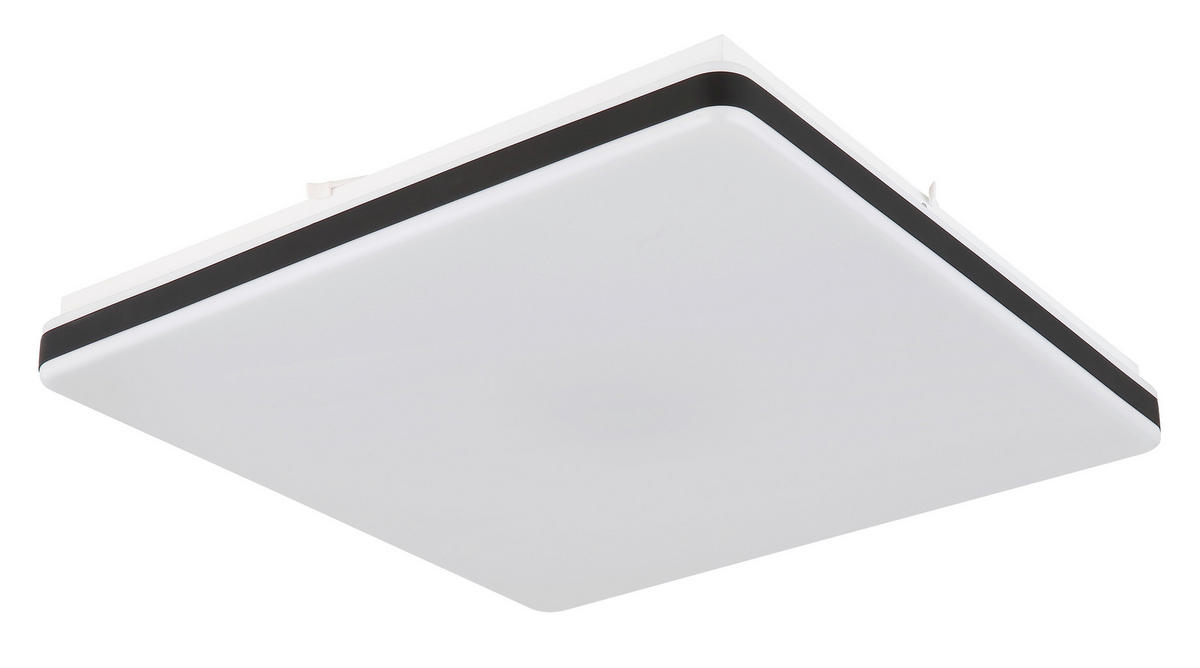 LED-DECKENLEUCHTE ULLY 48,5/48,5/6,6 cm   - Schwarz/Weiß, KONVENTIONELL, Kunststoff/Metall (48,5/48,5/6,6cm) - Globo