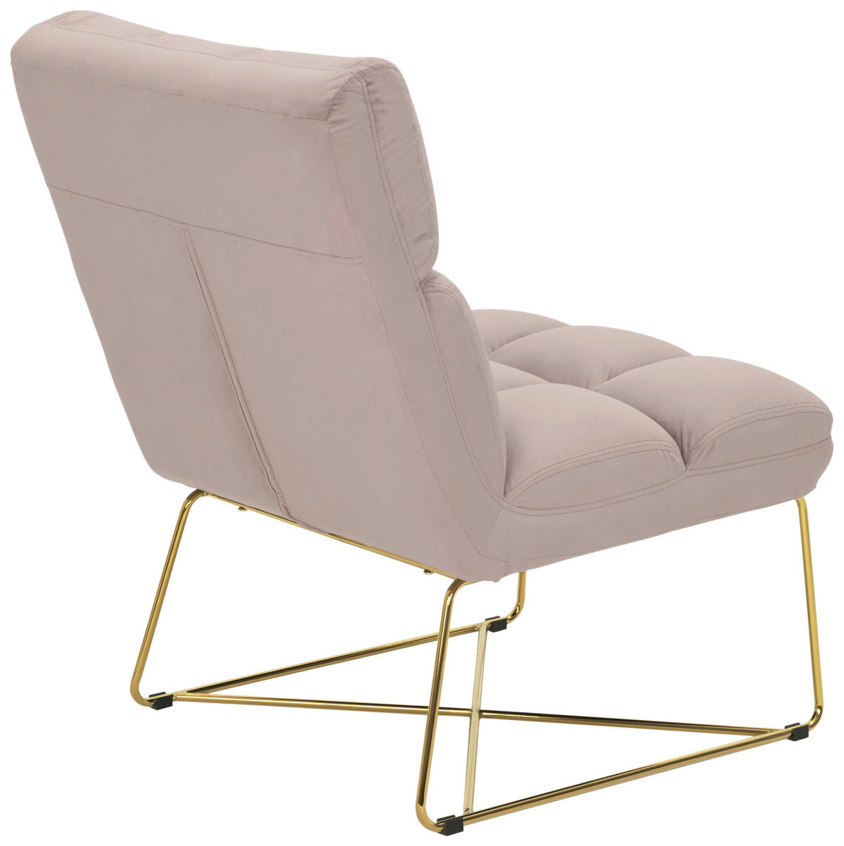 STUHL - Goldfarben/Rosa, Design, Textil/Metall (84/85/61cm) - MID.YOU