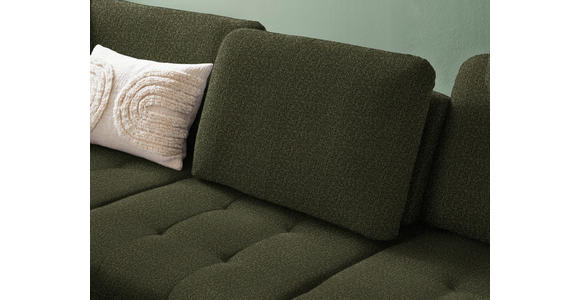 ECKSOFA in Struktur Olivgrün  - Schwarz/Olivgrün, Natur, Textil/Metall (233/288cm) - Valnatura