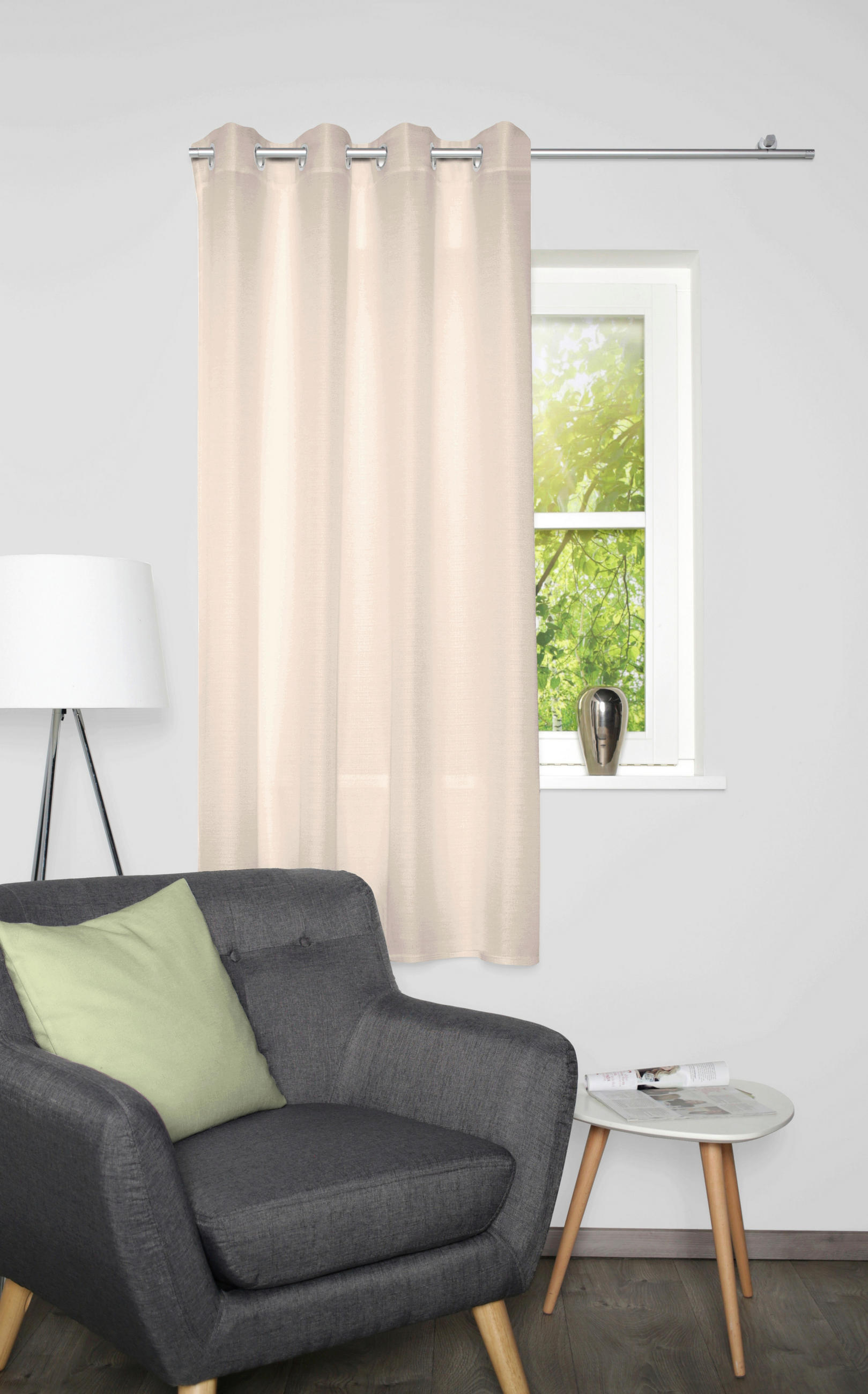 ÖSENSCHAL blickdicht 135/175 cm   - Beige, Basics, Textil (135/175cm)