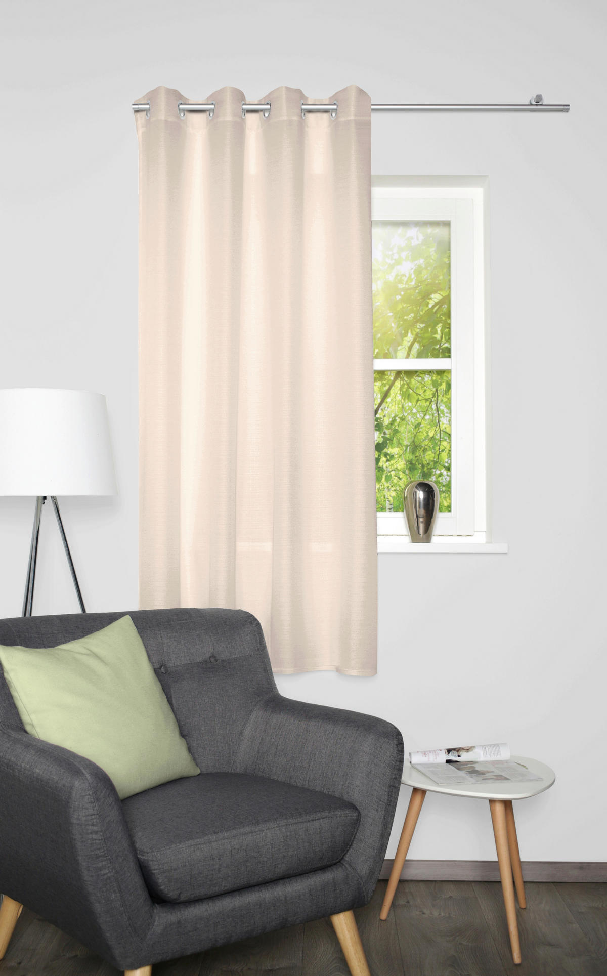 ÖSENSCHAL blickdicht 135/175 cm   - Beige, Basics, Textil (135/175cm)