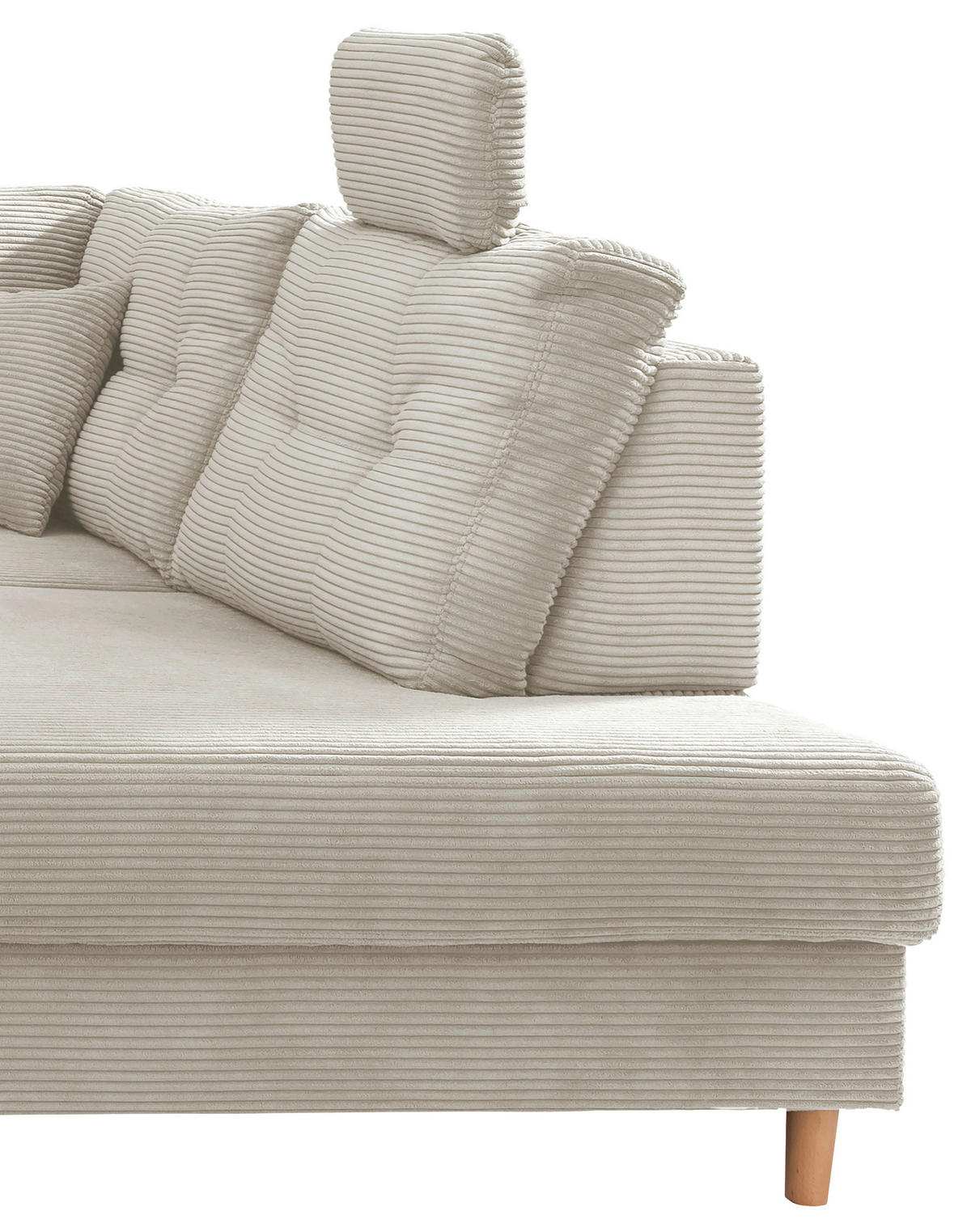 WOHNLANDSCHAFT in Cord Beige  - Beige/Naturfarben, Modern, Holz/Textil (176/338-352/206cm) - Livetastic
