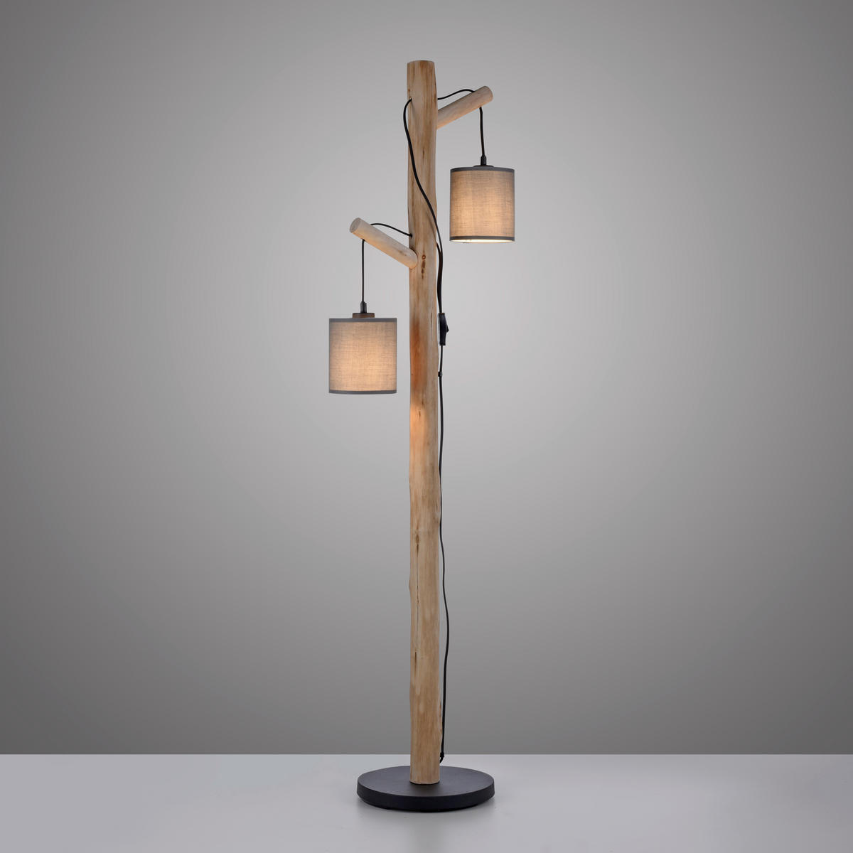 STEHLEUCHTE 39/28/150 cm    - Taupe, Natur, Holz/Kunststoff (39/28/150cm)