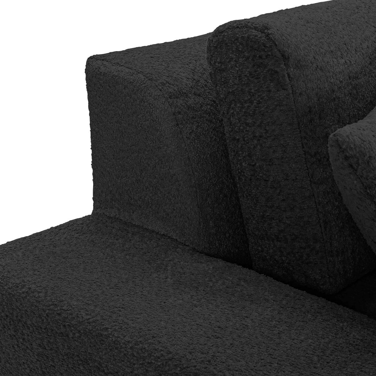 MEGASOFA Struktur, Bouclé Anthrazit  - Anthrazit/Schwarz, MODERN, Kunststoff/Textil (270/76/125cm) - Landscape
