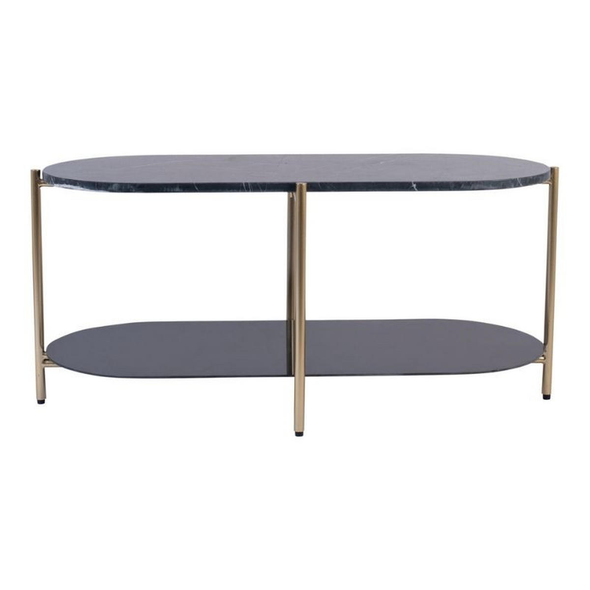 POMOĆNI STOLIĆ crna, zlatne boje  metal, prirodni materijali   - zlatne boje/crna, Basics, kamen/metal (101cm)