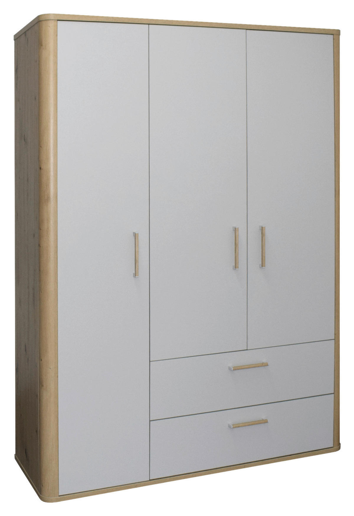 BABYKLEIDERSCHRANK Lilly  - Eiche Artisan/Grau, Basics, Holzwerkstoff/Kunststoff (138/189/51cm)