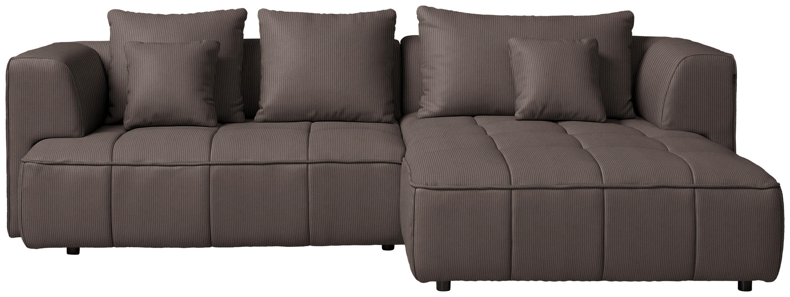 ECKSOFA Dunkelbraun Feincord Zierkissen, Rückenkissen, Sitzvorzug  - Dunkelbraun/Schwarz, Design, Kunststoff/Textil (288/188cm) - Welnova