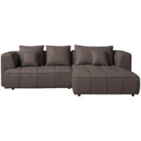 ECKSOFA Dunkelbraun Feincord Zierkissen, Rückenkissen, Sitzvorzug  - Dunkelbraun/Schwarz, Design, Kunststoff/Textil (288/188cm) - Welnova