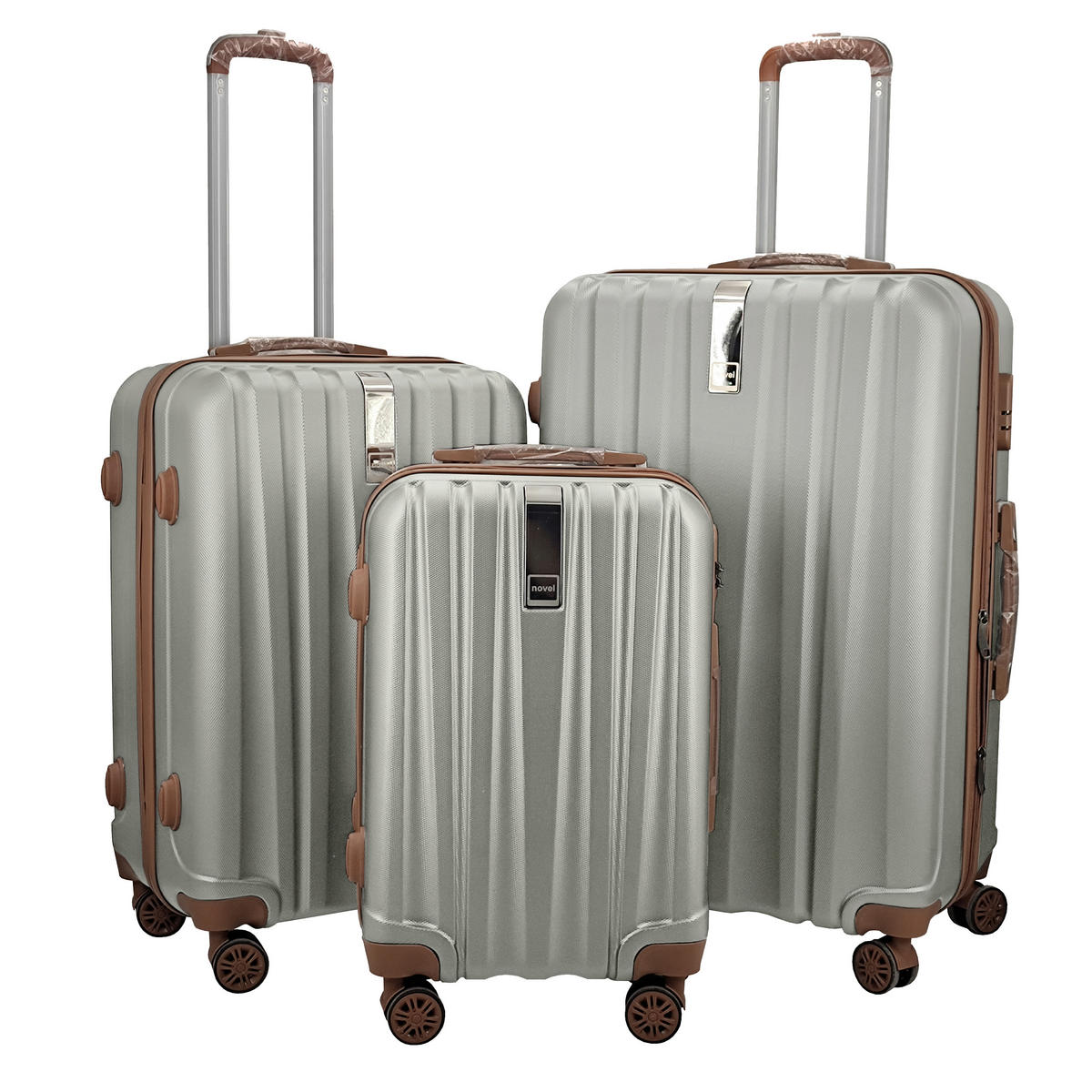 REISEKOFFER Braun, Goldfarben  - Goldfarben/Braun, Basics, Kunststoff/Metall (41/66/26cm) - Novel