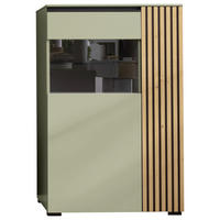 HIGHBOARD Schwarz, Wildeiche, Schilfgrün  87/136/45 cm  - Schilfgrün/Wildeiche, Design, Glas/Holz (87/136/45cm) - Moderano
