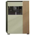 HIGHBOARD Schwarz, Wildeiche, Schilfgrün  87/136/45 cm  - Schilfgrün/Wildeiche, Design, Glas/Holz (87/136/45cm) - Moderano