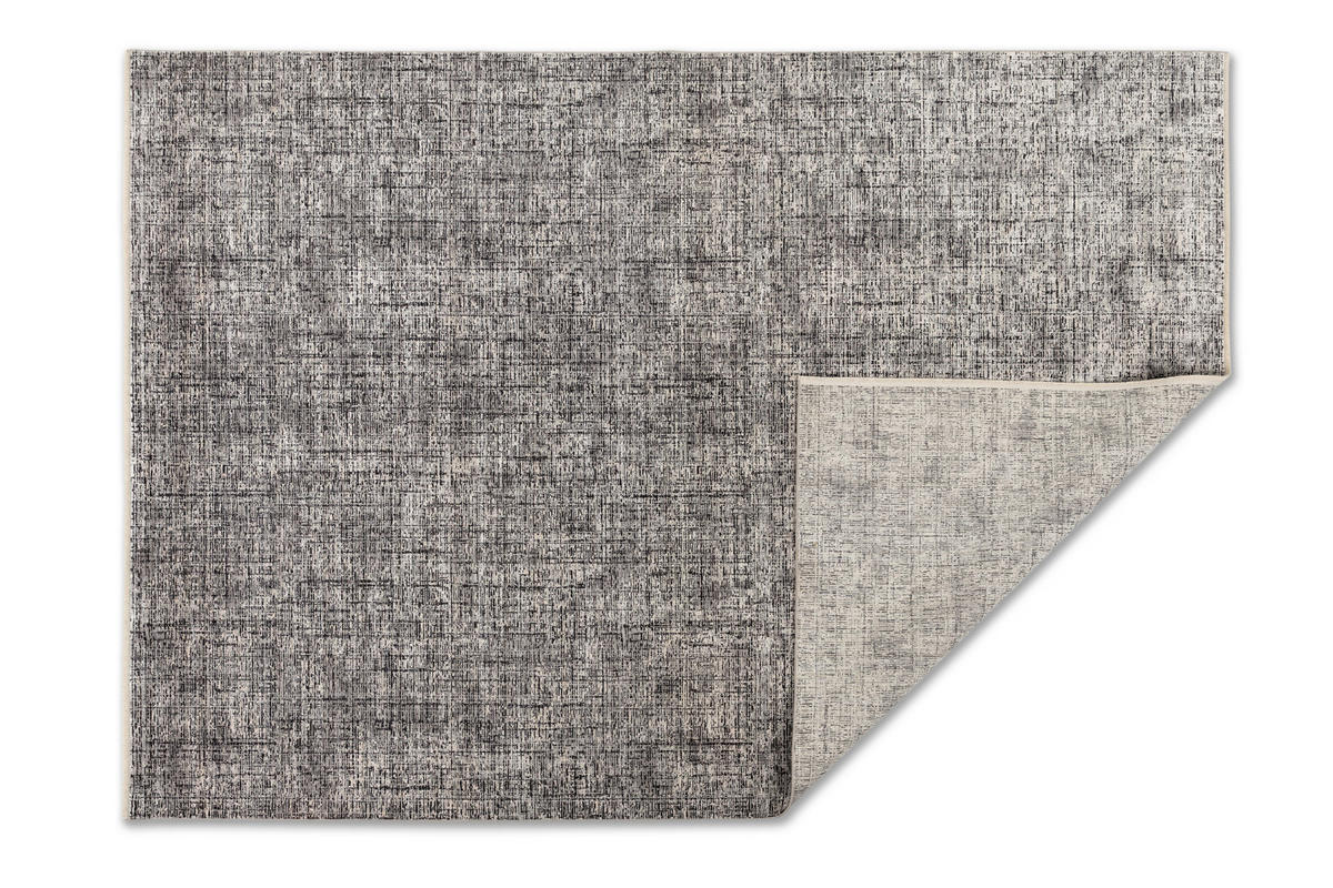 WEBTEPPICH 80/150 cm Venosa Schwarz, Silberfarben rechteckig  - Silberfarben/Schwarz, KONVENTIONELL, Textil (80/150cm) - Astra