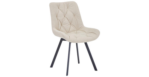 STUHL , Sitzfläche 360° drehbar , Mikrofaser  - Beige/Schwarz, Design, Textil/Metall (54/86/62.5cm) - Carryhome