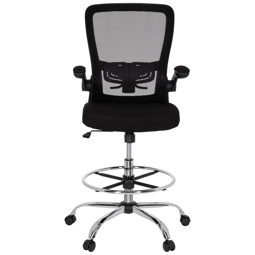 Thumbnail - Mid.you Drehstuhl, Schwarz, Textil, Kunststoff, Drehkreuz, 60x107x58 cm, Wippmechanik mit Härtegradeinstellung, Sitzfläc...