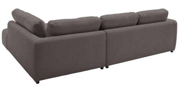 ECKSOFA  in Chenille Dunkelbraun  307/224 cm  - Dunkelbraun/Schwarz, KONVENTIONELL, Kunststoff/Textil (307/224cm) - Hom`in
