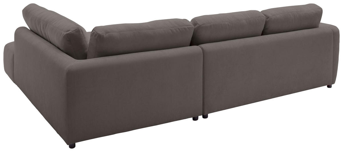 ECKSOFA  in Chenille Dunkelbraun  307/224 cm  - Dunkelbraun/Schwarz, KONVENTIONELL, Kunststoff/Textil (307/224cm) - Hom`in
