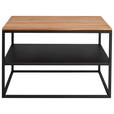 COUCHTISCH in Holz, Metall 65/65/41,5 cm  - Eichefarben/Schwarz, Design, Holz/Metall (65/65/41,5cm) - Johann Jakob