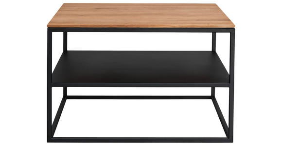 COUCHTISCH in Holz, Metall 65/65/41,5 cm  - Eichefarben/Schwarz, Design, Holz/Metall (65/65/41,5cm) - Johann Jakob