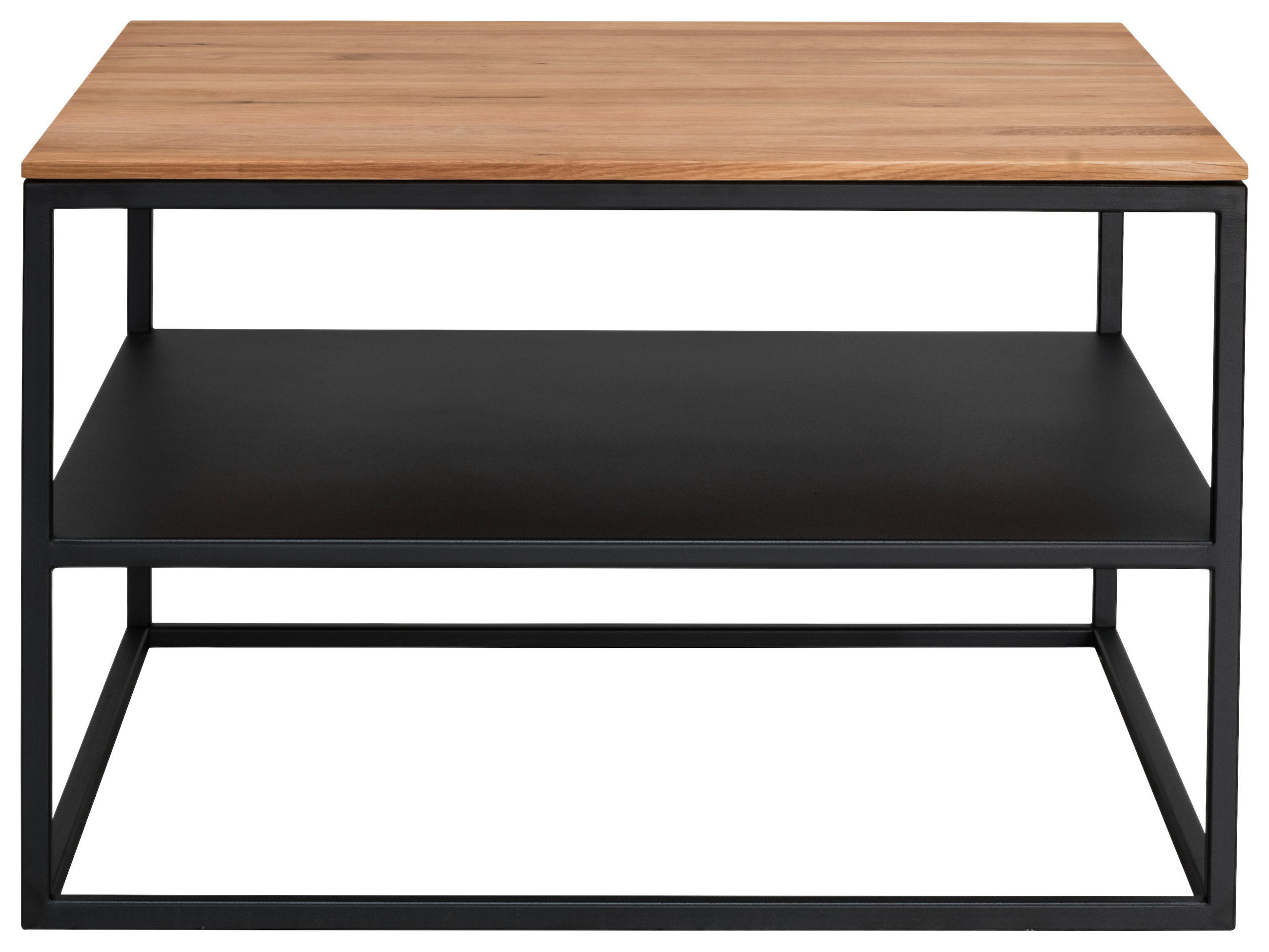 KONFERENČNÍ STOLEK, černá, barvy dubu, dřevo, kov, 65/65/41,5 cm - černá/barvy dubu, Design, kov/dřevo (65/65/41,5cm) - Johann Jakob