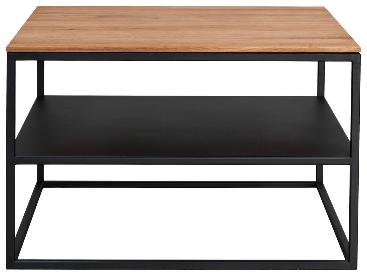 COUCHTISCH in Holz, Metall 65/65/41,5 cm  - Eichefarben/Schwarz, Design, Holz/Metall (65/65/41,5cm) - Johann Jakob