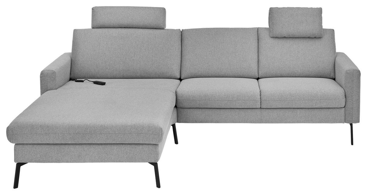 ECKSOFA Grau Flachgewebe  - Schwarz/Grau, Design, Textil/Metall (187/270cm) - Musterring