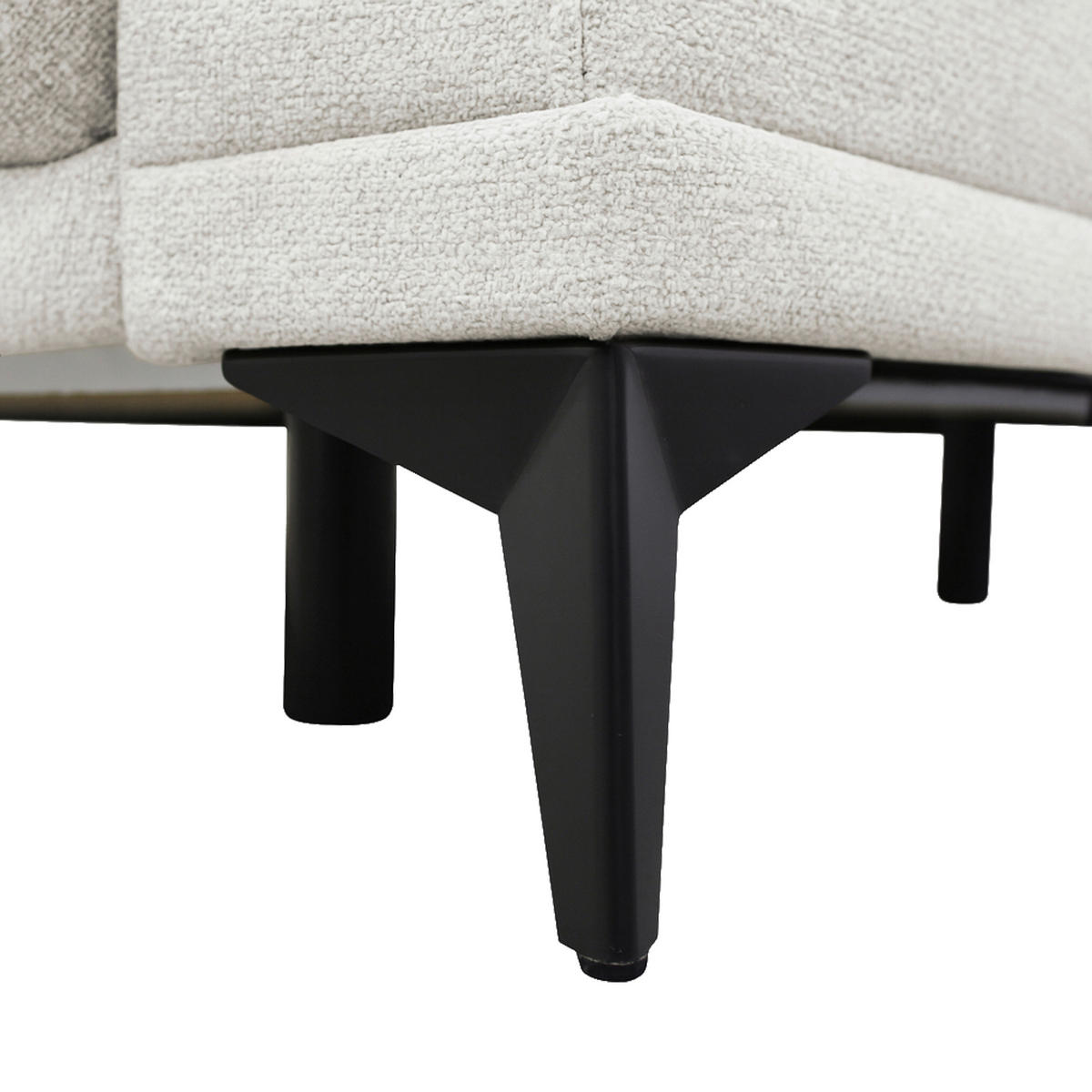 SCHLAFSOFA GRANDE in Chenille Grau  - Schwarz/Grau, Design, Textil/Metall (238/83/98cm) - MID.YOU