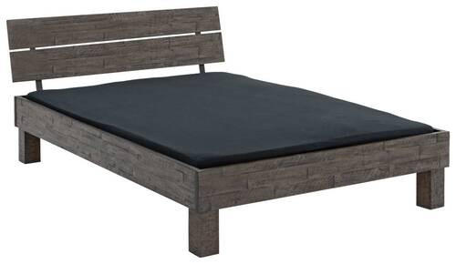 BETT - Grau/Akaziefarben, KONVENTIONELL, Holz (200/200cm) - Hasena