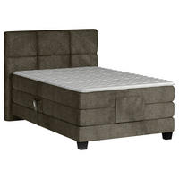 BOXSPRINGBETT 120/200 cm,  in Waldgrün, Matratze, Topper, motorische Verstellbarkeit, Fernbedienung, H3 = fest  - Waldgrün/Schwarz, KONVENTIONELL, Holz/Kunststoff (120/200cm) - Chameo