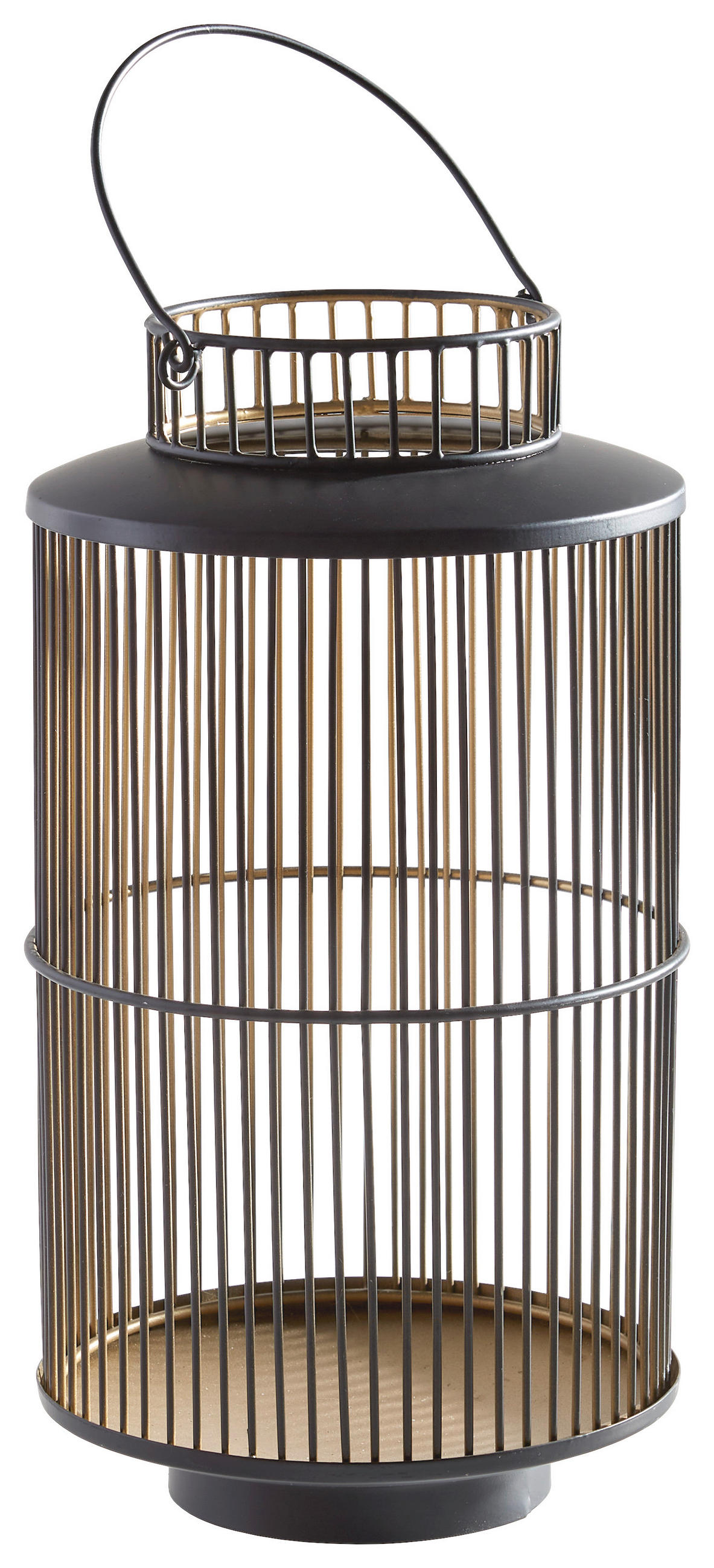 Ambia Home Laterne Schwarz, Gold 40 cm