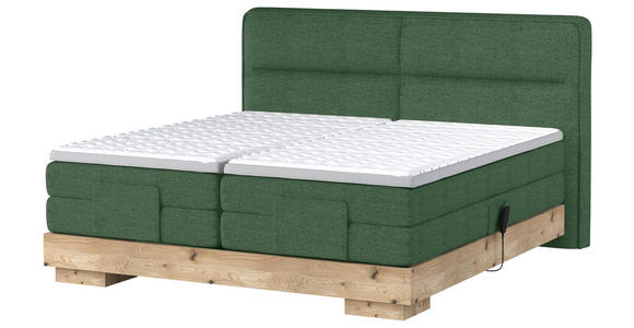 BOXSPRINGBETT 180/200 cm  in Grün, Eichefarben  - Eichefarben/Grün, Natur, Holz/Textil (180/200cm) - Valnatura